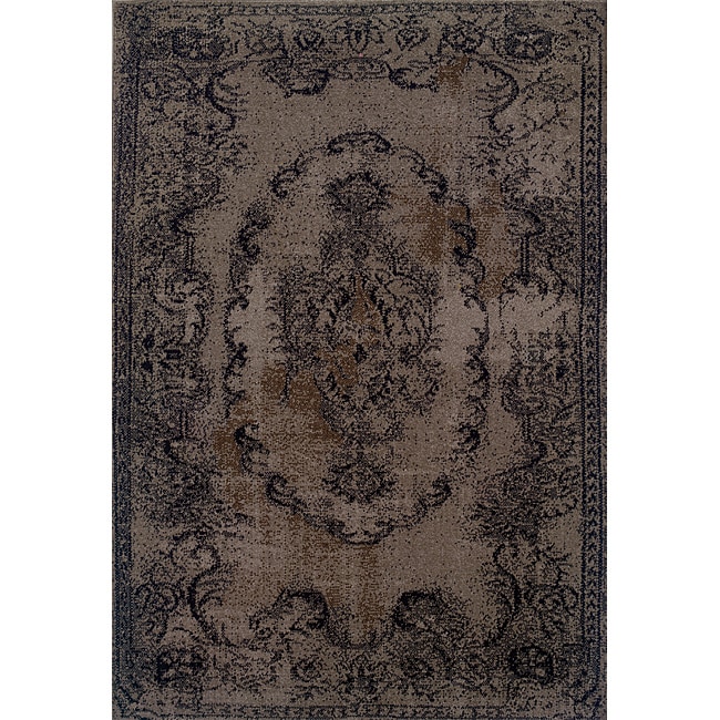 Grey/ Black Area Rug (710 X 1010)