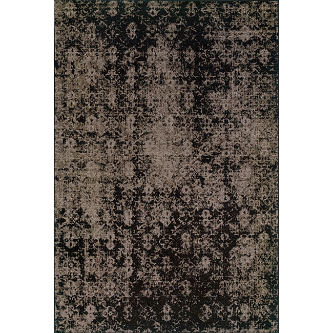 Grey/ Black Area Rug (5 X 76)