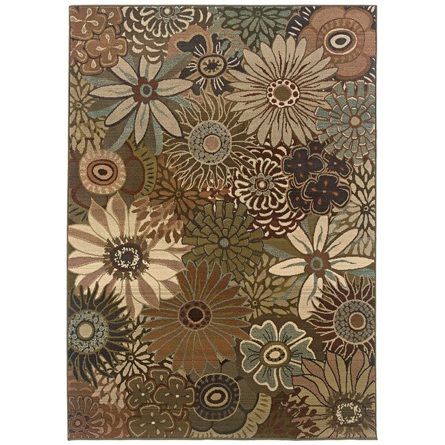 Sydney Rust/ Blue Transitional Area Rug (7'10 x 11') Free Shipping Today