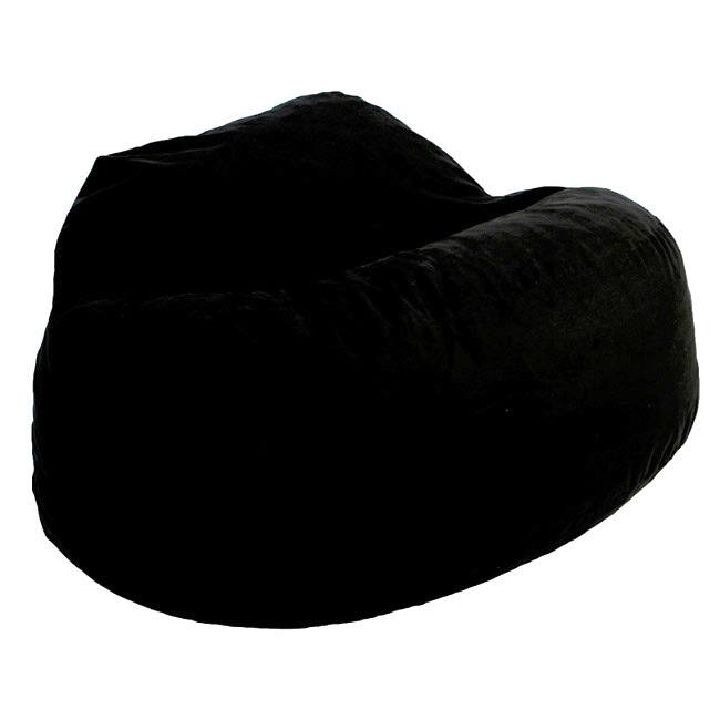 FufSack Black Microfiber Bean Bag Loveseat