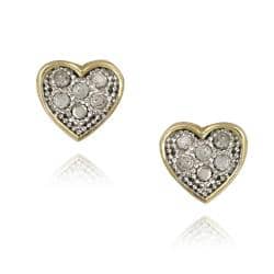 Heart Diamond Earrings For Less Db Designs Two Tone Sterling Silver 1 10ct Tdw White Diamond Heart Earrings