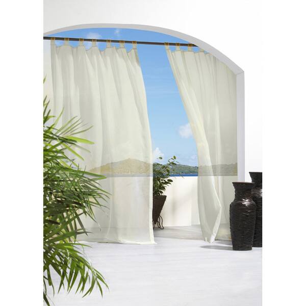 slide 1 of 1, Escape Tab Top Indoor/Outdoor 84 inch Voile Curtain Panel Pair - 54 x 84