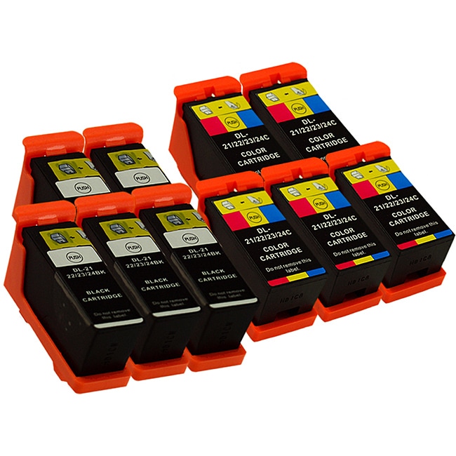 Sophia Global Dell 21 Compatible Black and Color Ink Cartridges (Pack of 10)