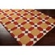 preview thumbnail 3 of 4, Hand-woven Red Anchor Wool Area Rug - 5' x 8' - 5' x 8'