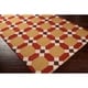 preview thumbnail 6 of 4, Hand-woven Red Anchor Wool Area Rug - 5' x 8' - 5' x 8'