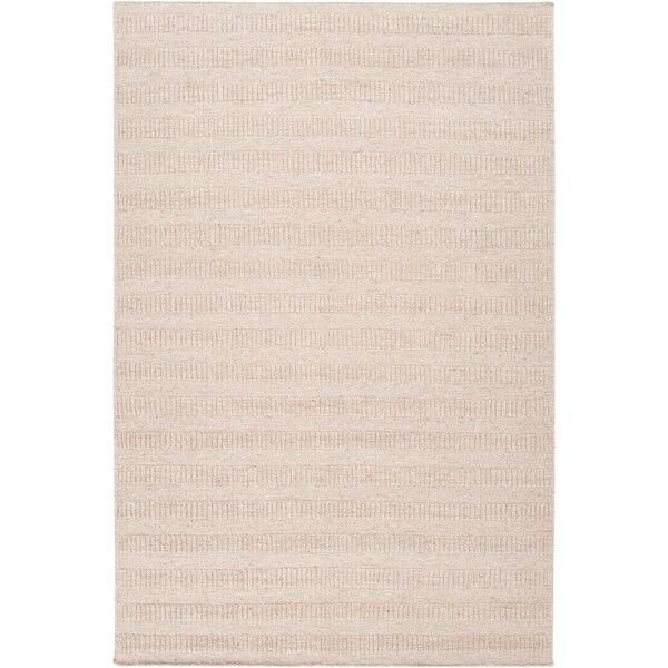 Shop Handcrafted Solid Antique White Baha Wool Area Rug 5' x 8' On