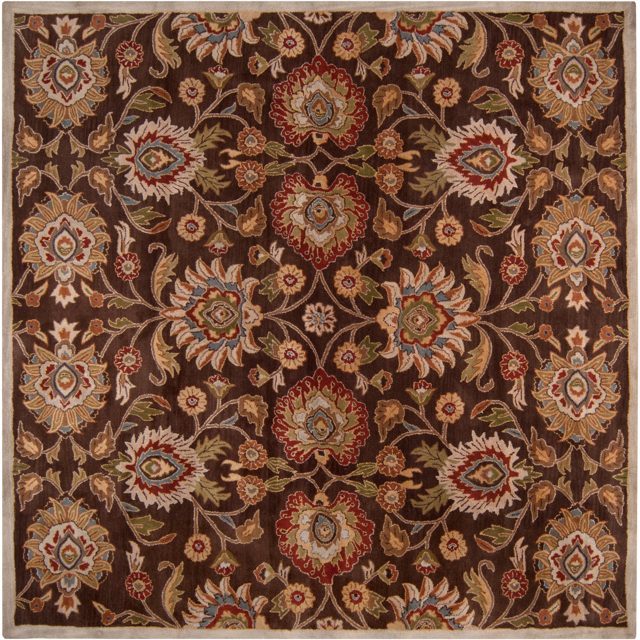 Hand tufted Brown Kiser Wool Rug (8 Square)