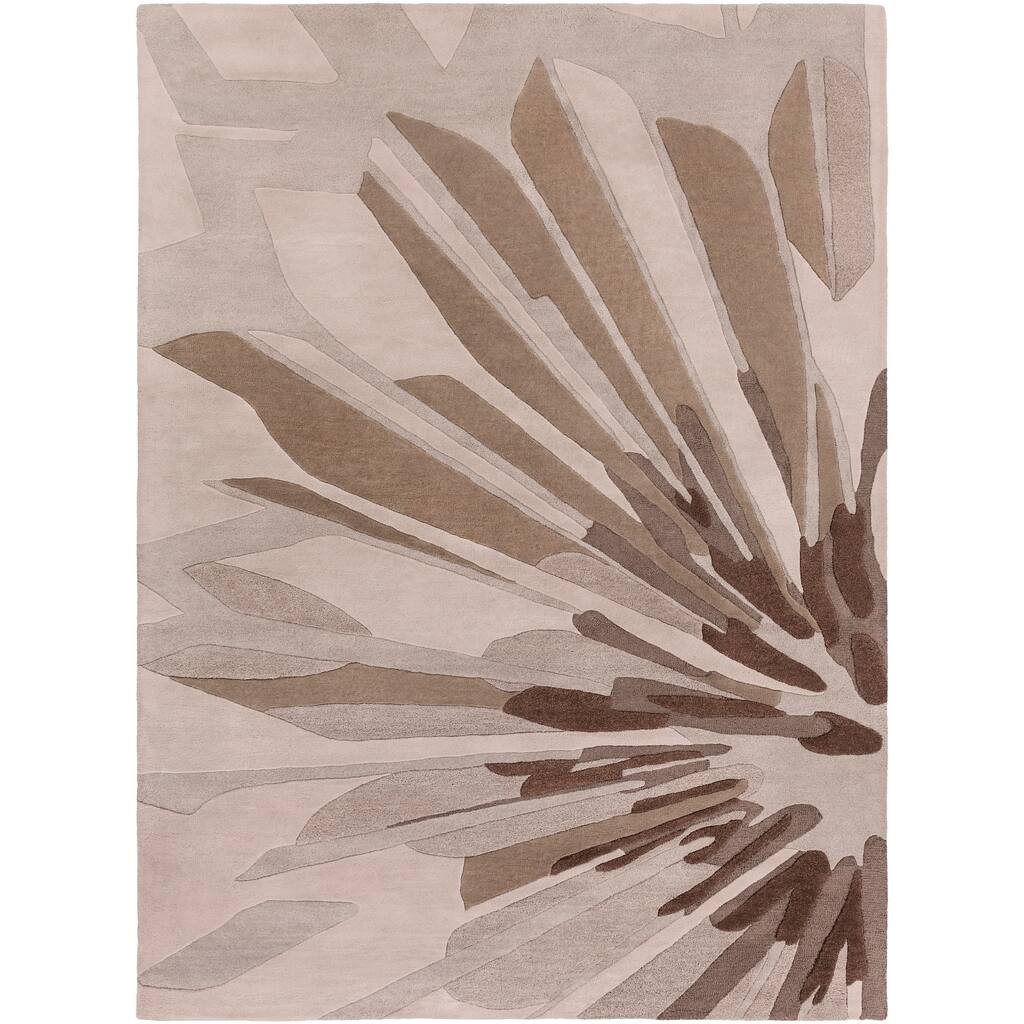 Hand-tufted Gray Cane Contemporary Floral Wool Area Rug - 8' x 11'