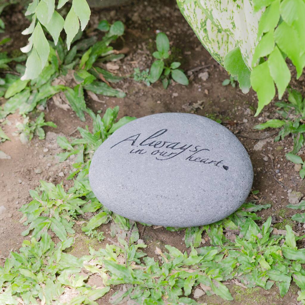 Handmade 'Always In Our Heart' Pet Memorial Stone (Indonesia)