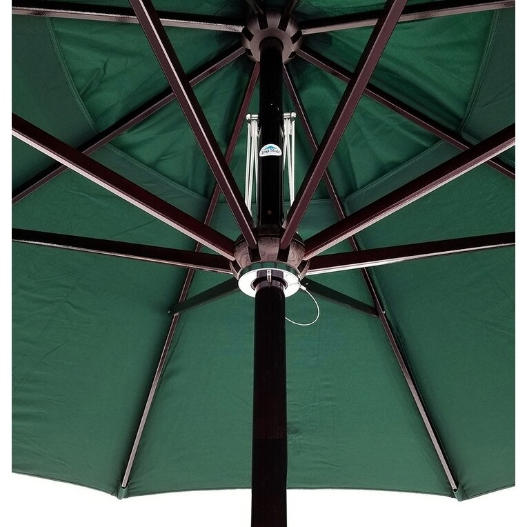 Shop Black Friday Deals On Tropishade 11 Ft Dark Wood Market Umbrella With Green Olefin Cover On Sale Overstock 6655155