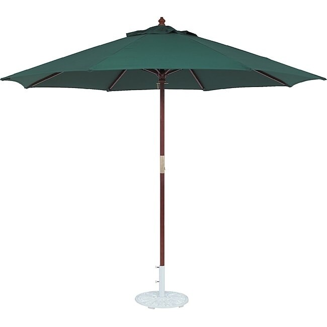 Shop Black Friday Deals On Tropishade 11 Ft Dark Wood Market Umbrella With Green Olefin Cover On Sale Overstock 6655155