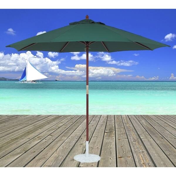 Shop Black Friday Deals On Tropishade 11 Ft Dark Wood Market Umbrella With Green Olefin Cover On Sale Overstock 6655155