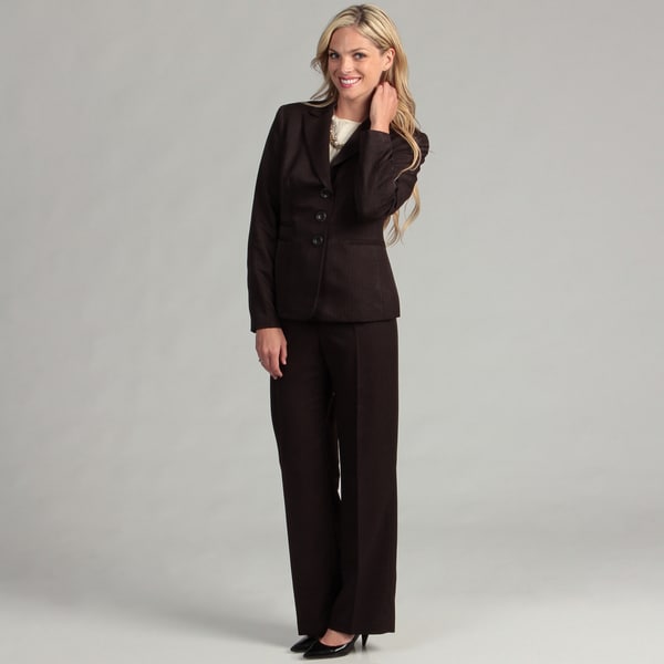 Evan Picone Women's 3 button Pinstriped Pant Suit Evan Picone Pant Suits