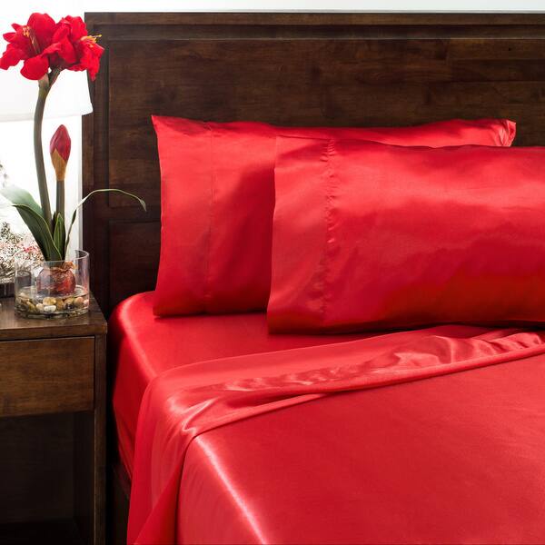 Luxury Satin Solid Bed Sheet Set