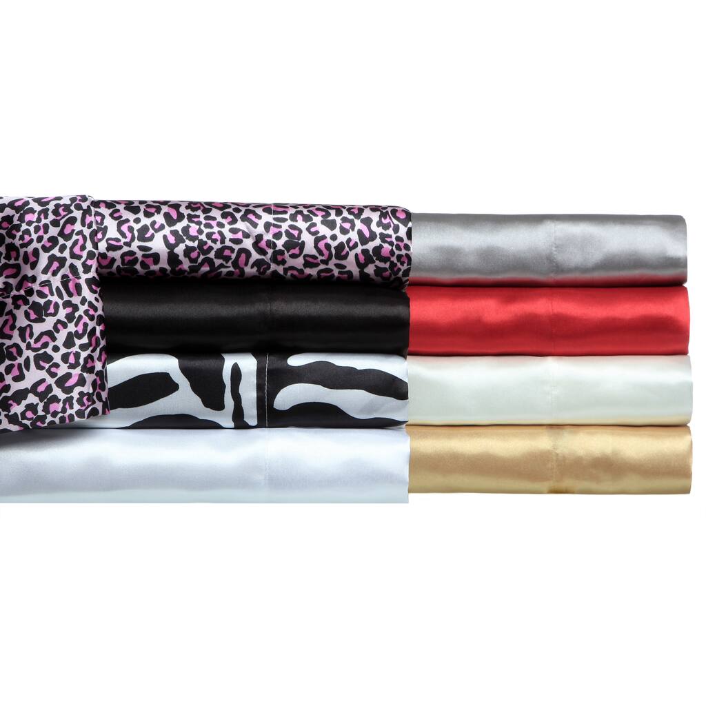 Luxury Satin Solid Full-size Sheet Set