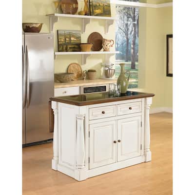 Monarch Antiqued White Kitchen Island by Home Styles