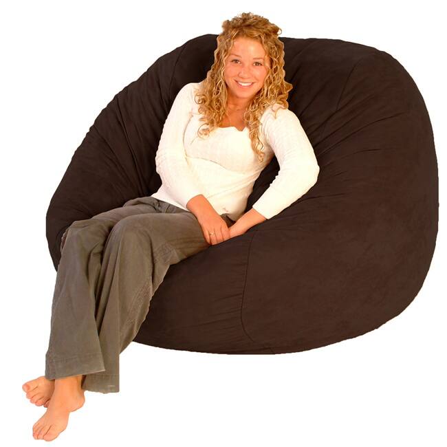 FufSack Chocolate Brown Polyester Microfiber Bean Bag Chair