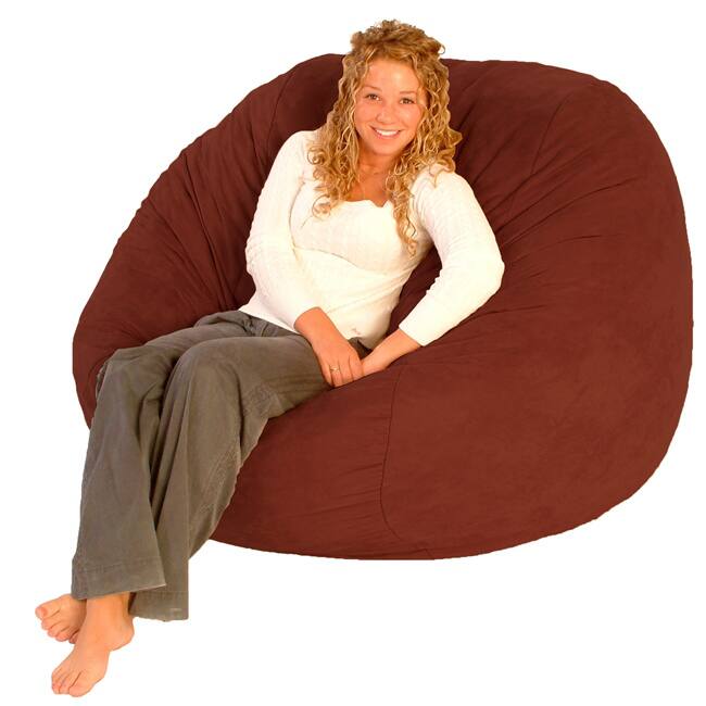 FufSack Cinnabar Red Microfiber Bean Bag Chair