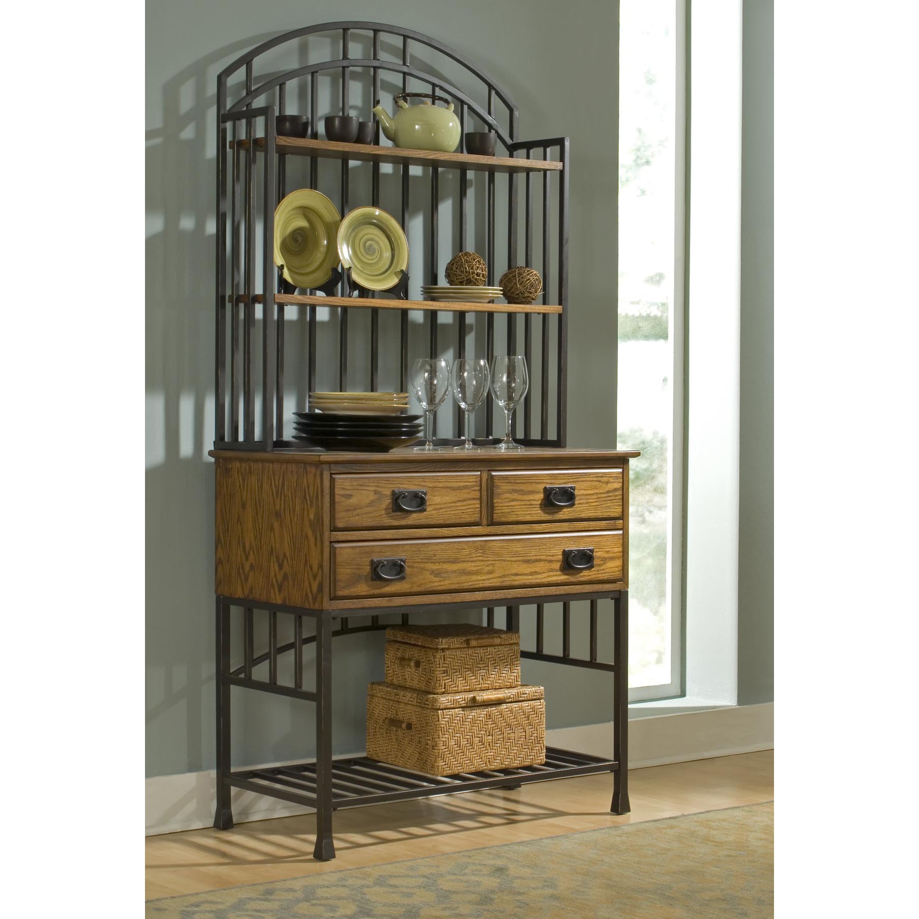 Shop Copper Grove Buckhill Distressed Oak Bakers Rack Free