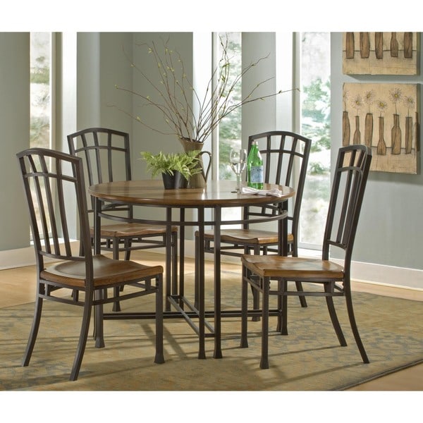 Oak Hill Distressed Oak 5-piece Dining Set - Overstock ...