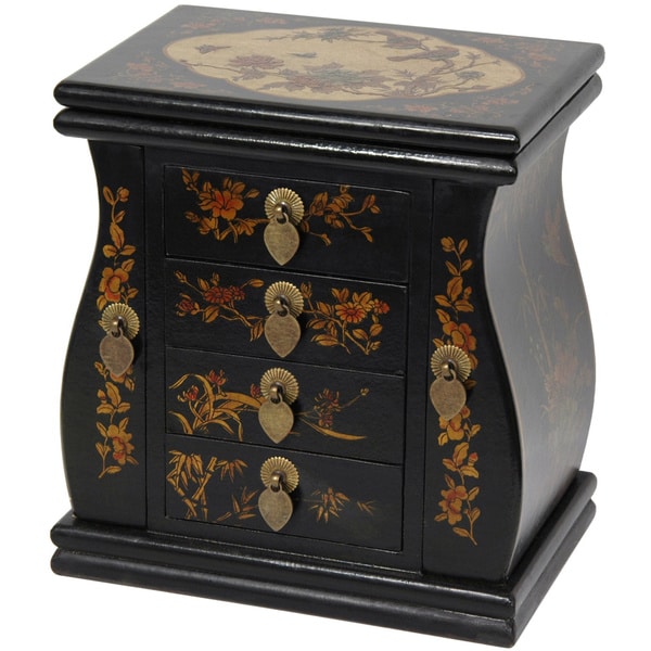 Black Lacquer Standing Mirror Jewelry Box (China) - 14216163 ...