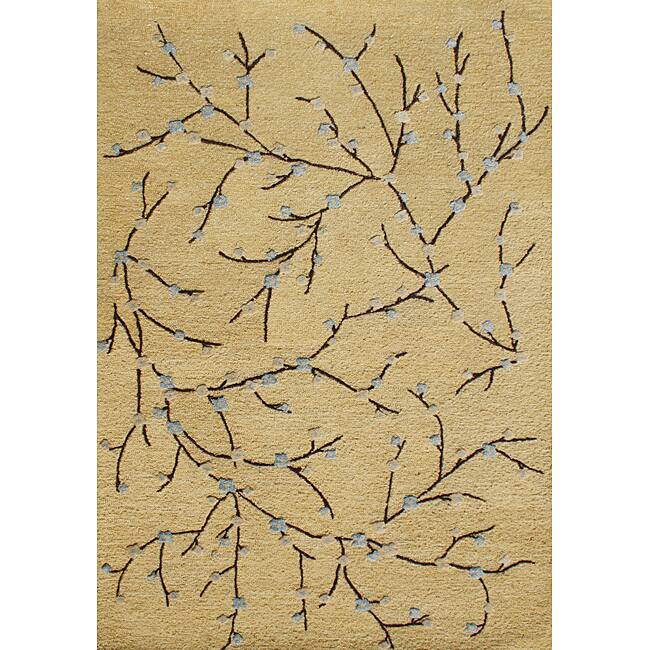 Alliyah Handmade Corn Silk New Zealand Blend Wool and Viscose Silk Rug - 5' x 8'