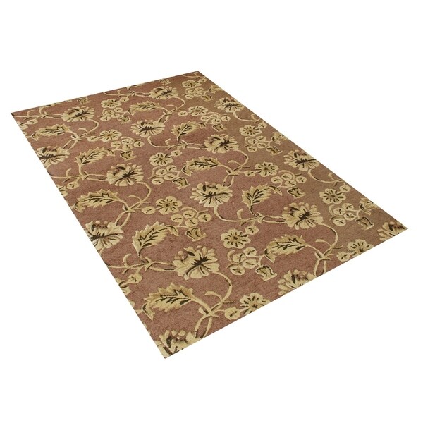 Alliyah Handmade Chocolate Brown New Zealand Blend Wool Rug - 8' x 10'