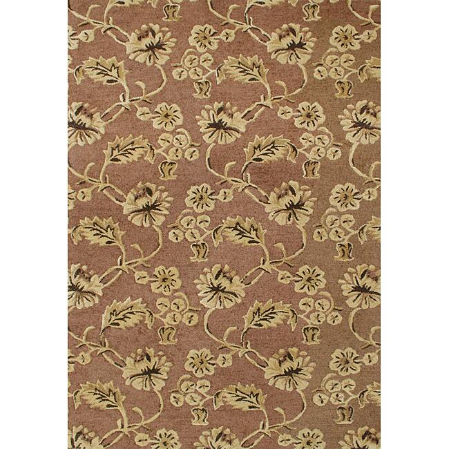 Alliyah Handmade Chocolate Brown New Zealand Blend Wool Rug - 8' x 10'