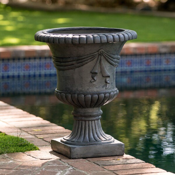 Antique Grey Zeus 20-inch Urn Planter by Christopher Knight Home - Free ...