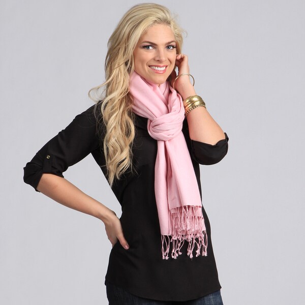 Shop Peach Couture Silk Blend Baby Pink Wrap Overstock 6655613