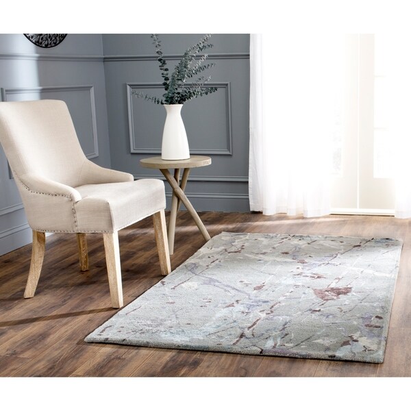 Safavieh Handmade Deco Art Grey New Zealand Wool Rug - 8'3 x 11'