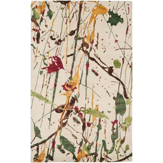 Safavieh Handmade Soho Modern Abstract Ivory Wool Rug - 8'3 x 11'