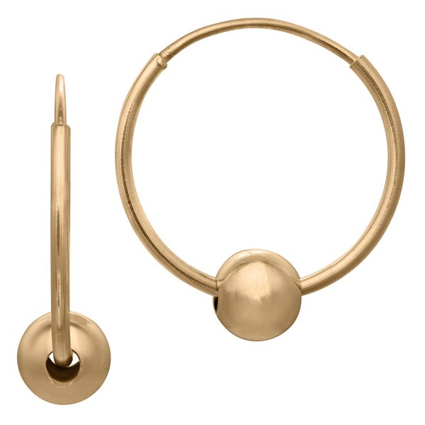 Junior Jewels 10k Yellow Gold Children's Ball Slider 12mm Hoop