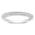 Miadora 10k White Gold 1/10ct TDW Diamond Band (H-I, I2-I3)