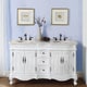 preview thumbnail 1 of 7, Silkroad Exclusive Stone Top 58-inch Double Sink Bathroom Vanity