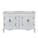 preview thumbnail 5 of 7, Silkroad Exclusive Stone Top 58-inch Double Sink Bathroom Vanity