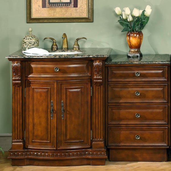 Silkroad Exclusive 53-inch Stone Counter Top Bathroom ...