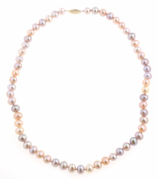 DaVonna 14k 7-7.5mm Multi-Pink Freshwater Cultured Pearl Strand ...