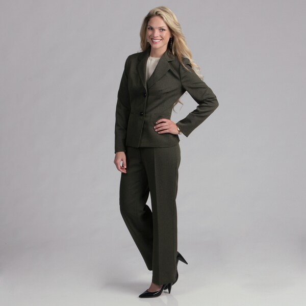 Evan Picone Women's Hunter 2 button Pant Suit Evan Picone Pant Suits