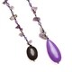 preview thumbnail 2 of 8, Handmade Sparkling Aura Purple Amethyst-Agate Lariat Necklace (Thailand)