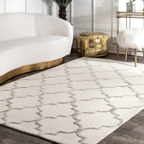 nuLOOM Handmade Moroccan Trellis Faux Silk Wool Rug (8'3 x 11') - 8'3 x 11'