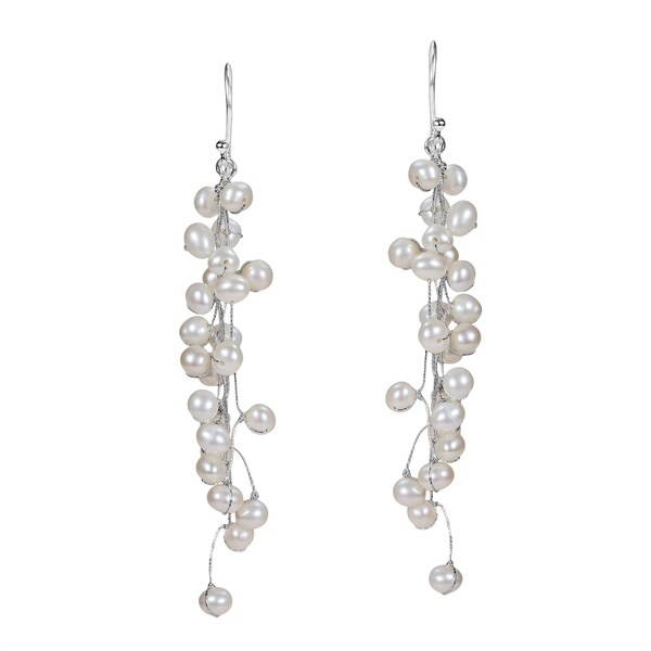 long dangling pearl earrings