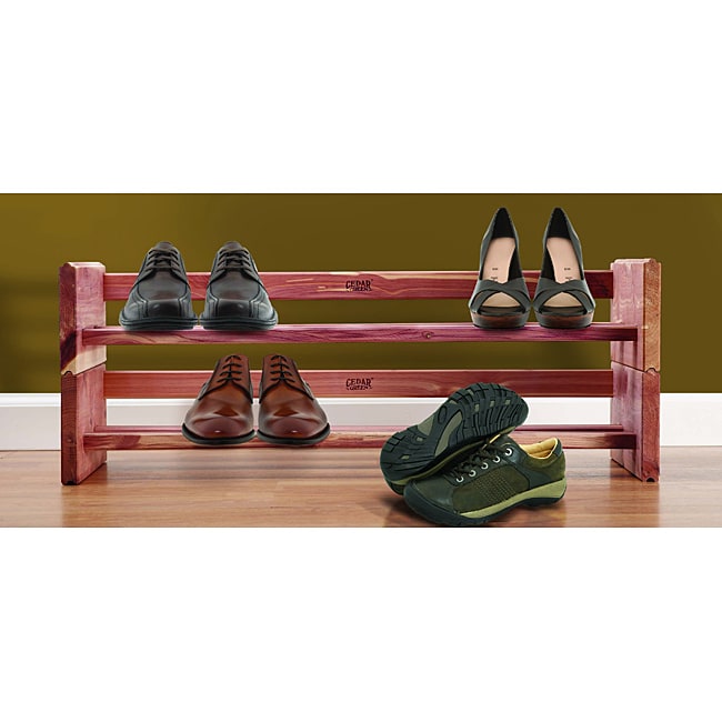 Cedar Two Tier Shoe Rack - Free Shipping On Orders Over $45 - Overstock ...