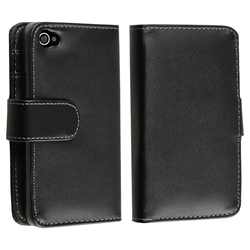 Insten 3 color Leather Wallet Phone Case with Stand for Apple iPhone 4