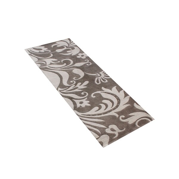 Shop Alliyah Handmade Grey New Zealand Blend Wool Rug 3' x 10' Free