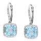 preview thumbnail 1 of 2, Miadora Sterling Silver 8 1/2 ct TGW Blue Topaz and 1/5 ct TDW Earrings (G-H, I3)