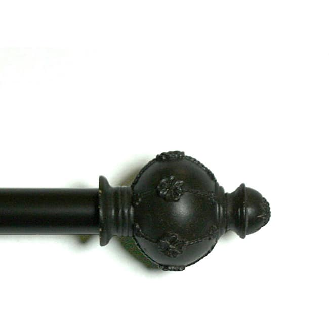 Lewis Elegance Aged Coffee Adjustable Curtain Rod Set