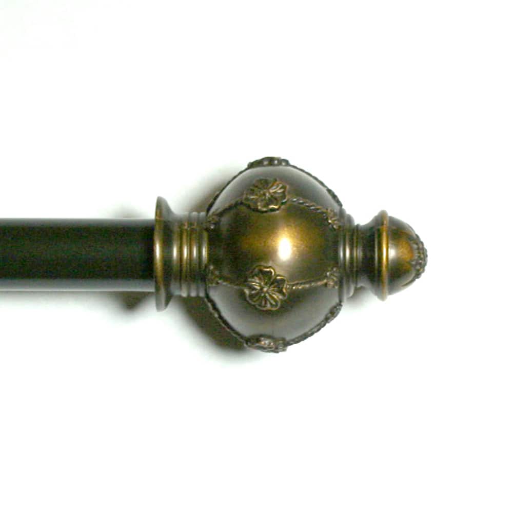 Lewis Elegance Oil Brown Adjustable Curtain Rod Set