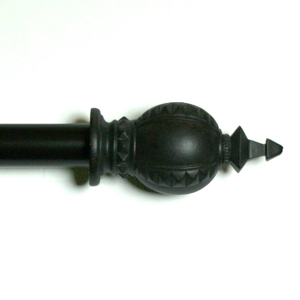 Lewis Crowning Aged Coffee Adjustable Curtain Rod Set