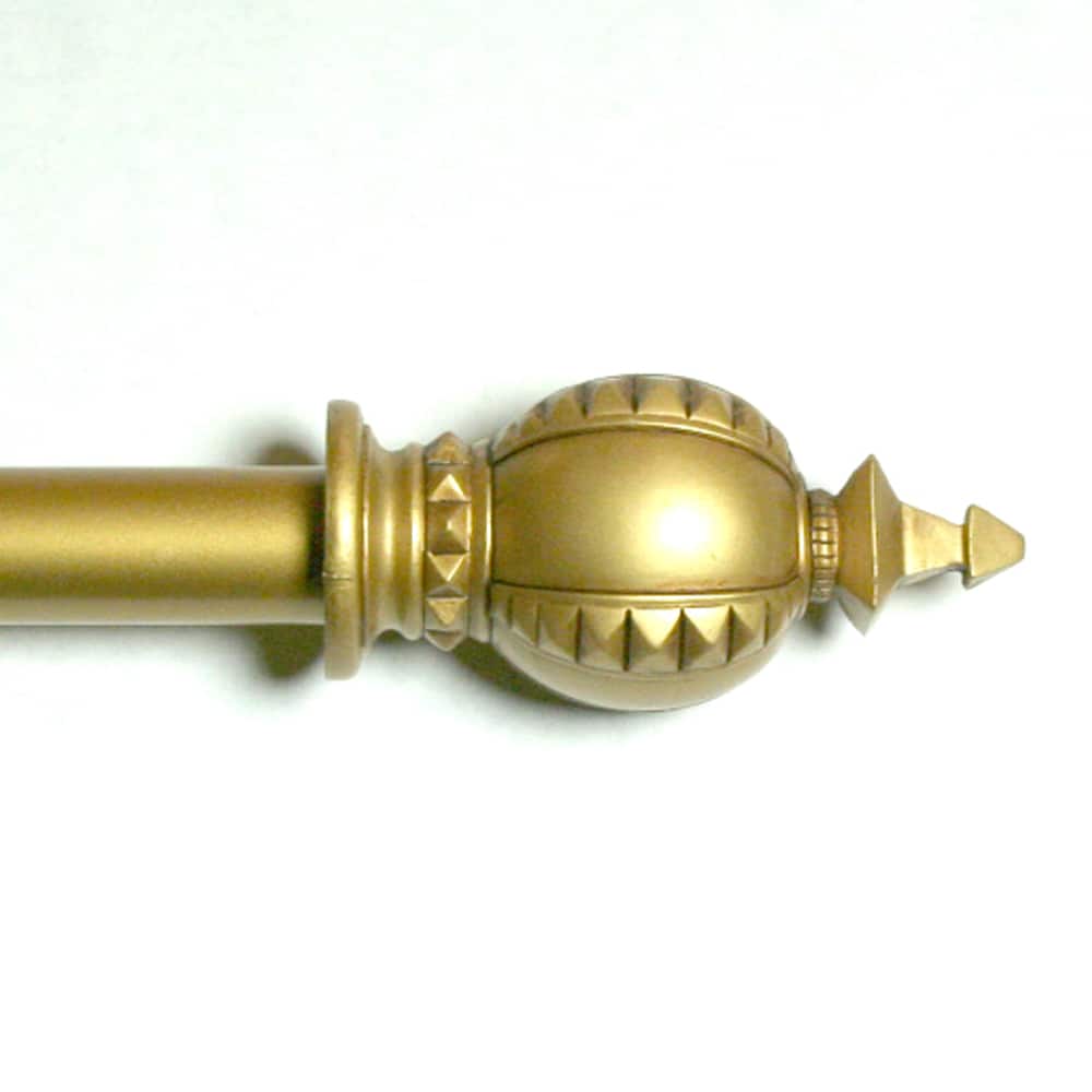 Lewis Crowning Antique Gold Adjustable Curtain Rod Set